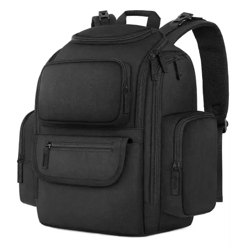 Mancro Diaper Bag Backpack, Extra Large Capacity Baby Diaper Backpack with 2 Insulated Pockets and Stroller Strap, Water Resistant Mens Diaper Bag for Travel,Black