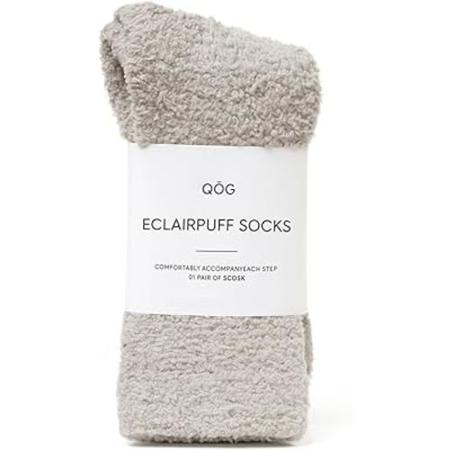 QOG Cozy Cloud Socks - Fuzzy Socks for Women & Men, Warm & Unisex - Soft, Fluffy Sleep Sock - Relaxation Gift