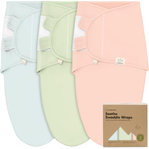 KeaBabies 3-Pack Organic Baby Swaddle Sleep Sacks - Swaddles for Newborns, Infant 0-3 Months, Baby Girls, Boys, Soft & Snug Newborn Sleep Sack, Nursery Swaddling Blankets (Mellow)