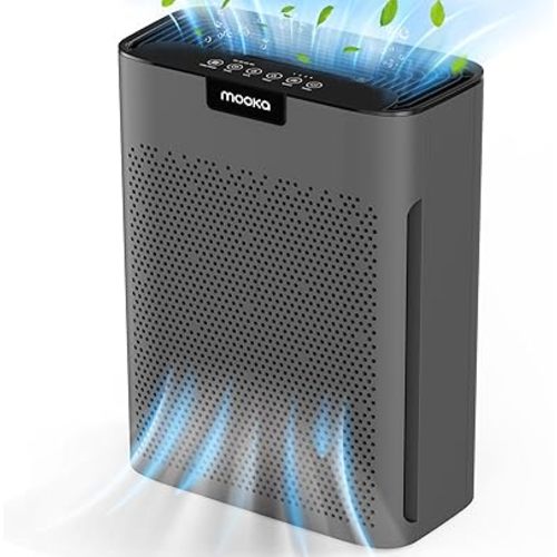 Air Purifiers for Home Large Room 2000 Ft² with Washable Filters, MOOKA H13 HEPA Filter Pet Air Purifier for Bedroom with Fragrance, Air Cleaner for Smoke Dust Pollen Pets Hair Odor, KJ190L Grey