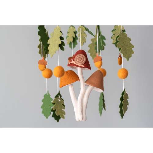 Mushroom mobile for nursery Woodland mobile Baby shower gifts Baby mobile neutral