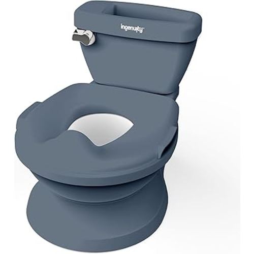 Ingenuity My Size Potty Pro in Blue, Infant Potty Training Toilet, Lifelike Flushing Sound, for Ages 18 Months, Up to 50 Pounds