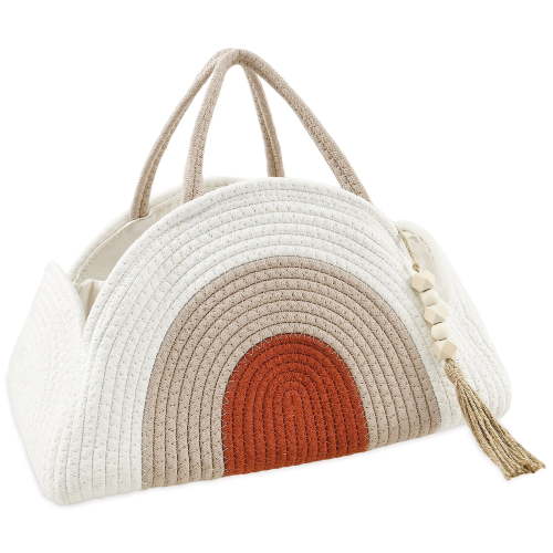 Diaper Caddy Organizer Cotton Rope Basket