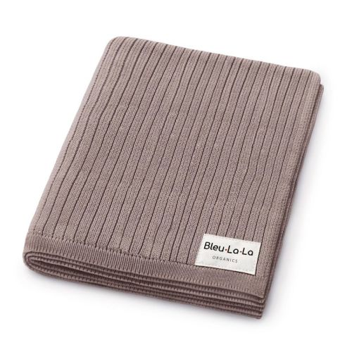 Bleu La La 100% Luxury Organic Cotton Ribbed Baby Swaddle Blanket for Newborn and Infant Boys and Girls - Milk Chocolate
