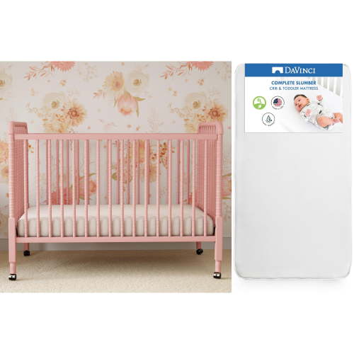 Jenny Lind Crib in Pink and Mattress