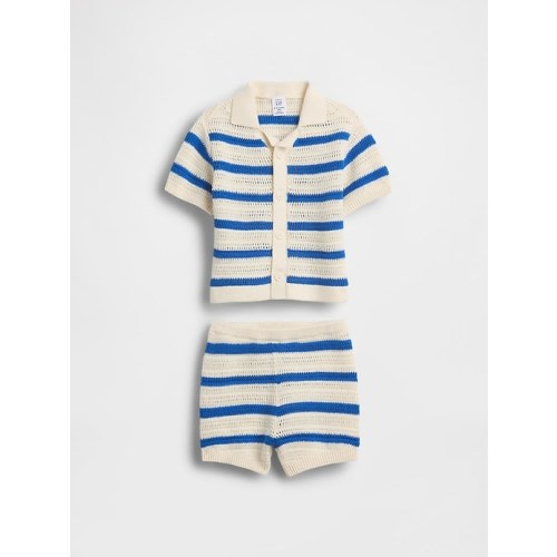 Baby Crochet Stripe Outfit Set