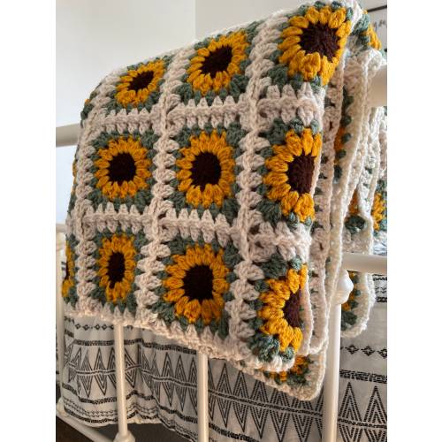 MADE TO ORDER // Sunflower Granny Square Blanket