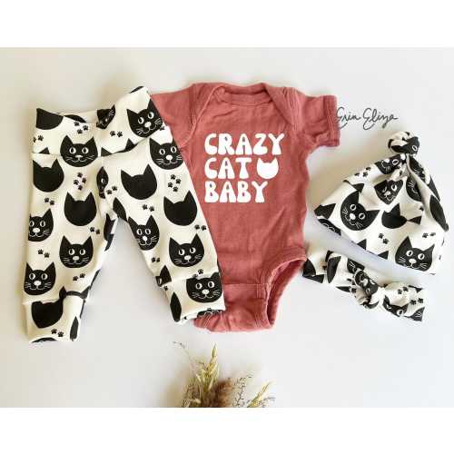 Cat baby clothes, Crazy Cat Baby, Baby girl cat clothing, Baby gift for cat lovers