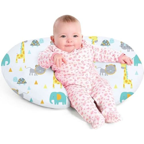 Nursing Pillow, Breast Feeding Pillows for Mom, Woodland Animals Cover with Breathable Filling, Feeding Support Pillow for 0-12 Months, Multifunctional Support Cushion for Travel (Woodland Animals)