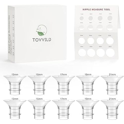 13/15/17/19/21mm Flange Inserts for 24mm Flange/Shield, Nipple Ruler Compatible with Momcozy/Medela/MOMMED/Bellababy/Spectra Breast Pumps, Pump Parts Replace (11PCS 13/15/17/19/21mm)