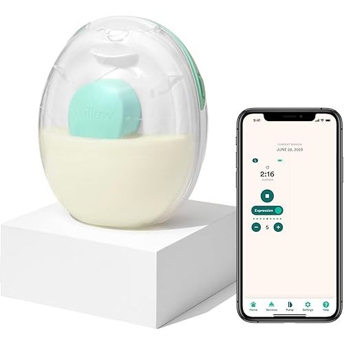 Willow Go - Hands Free Single Wearable Breast Pump - Portable, Electric, Cordless, 9 Levels of Hospital Grade Suction Strength, App Compatible & Fits Fully in Bra, 21mm & 24mm Flange