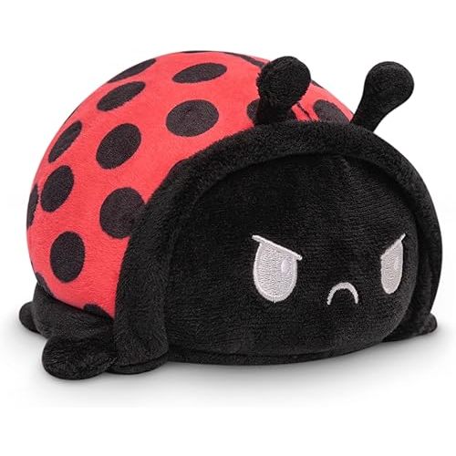 TeeTurtle - The Original Reversible Ladybug Plushie - Cute Sensory Fidget Stuffed Animals That Show Your Mood