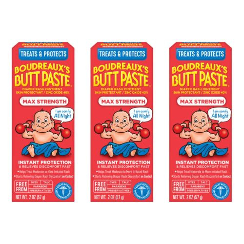 Boudreaux's Maximum Strength Butt Paste diaper rash ointment, 2 oz (Pack - 3)