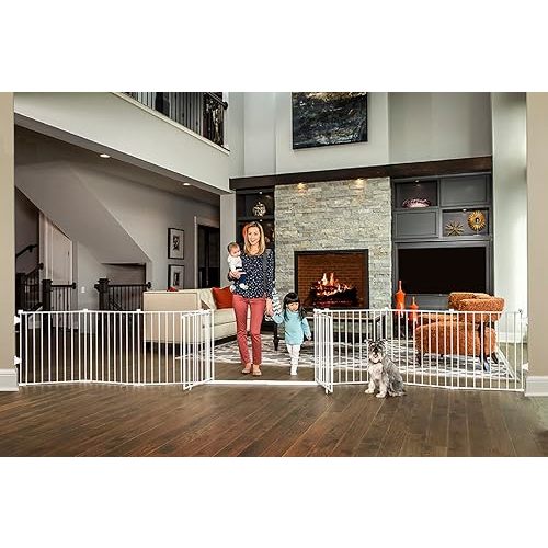 Regalo 192-Inch Double Door Super Wide Adjustable Baby Gate and Play Yard, 4-In-1, Bonus Kit