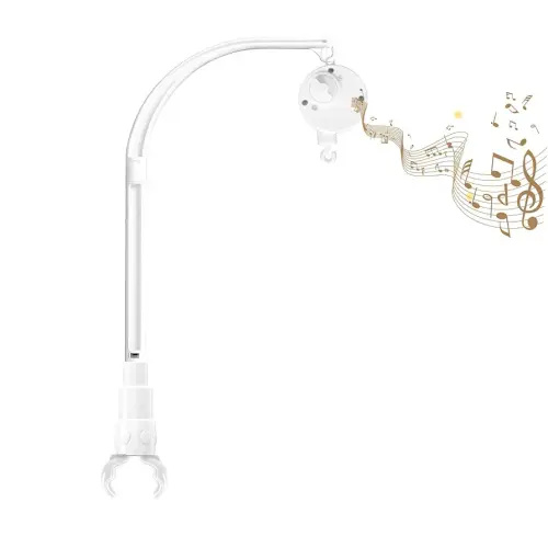 23 inch Baby Crib Mobile Bed Bell Holder Arm Bracket, with Music Box, The Claw Part can be Adjusted Width-DIY Toy Decoration