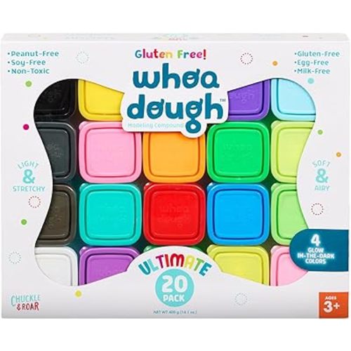 Chuckle & Roar - Whoa Dough Ultimate Pack - 20 Whoa Dough Containers - Safe and Non-Toxic - Glows in Dark - Ages 3 and Up