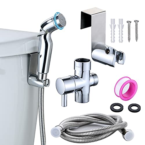 Timewill Handheld Bidet Sprayer for Toilet, Baby Cloth Diaper Sprayer Kit with 2 Water Flow Sprayers, Muslim Shower, Butt Cleaner, Dog Shower