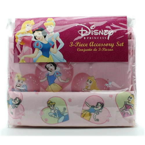 Disney Princess 3-piece Accessory Set Diaper Stacker, Receiving Blanket, Crib Ruffle