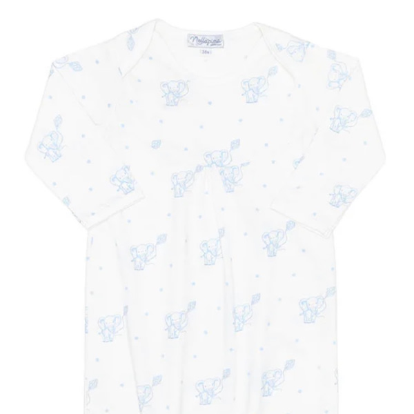 Blue Elephant Baby Gown for Soft And Easy Changes | Nellapima