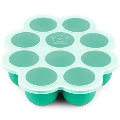 Silicone Baby Food Freezer Tray with Clip-on Lid - 2oz x 10 Pods Baby Food Silicone Freezer Molds, Breast Milk Freezer Tray, Dishwasher, Microwave, BPA-Free Baby Food Storage Tray (Alpine Green)