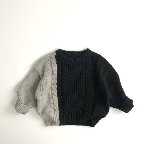 Toddler Color Block Twist Loose Sweater
