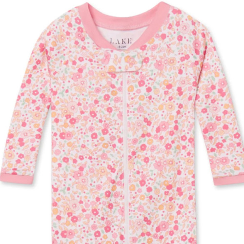 LAKE | Baby | Pima Cotton Pajamas | Rosewater Vivian Floral Baby Sleeper
