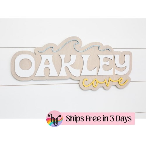 Custom Wood Name Sign Ocean Wave Nursery Sign Boys Nursery Sign Coastal Nursery Decor Nautical Nursery Baby Shower - Etsy