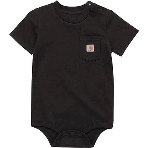 Carhartt Baby Short-Sleeve Pocket Bodysuit, Black, 3M