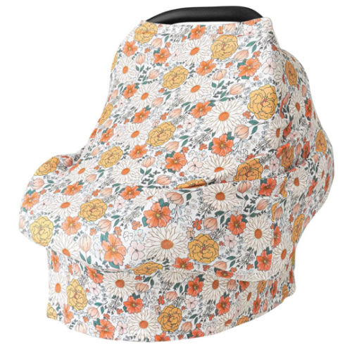 Konssy Baby Car Seat Covers- Multi-use Carseat Canopy for Babies, Stretchy Infant Carseat Cover Boy, Shower Gifts for Unisex Boys and Girls