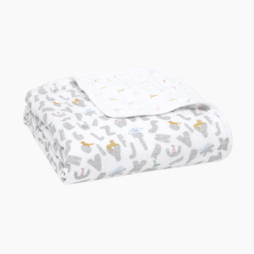 Aden + Anais Essentials Cotton Muslin Dream Blanket - Alphabet Animals