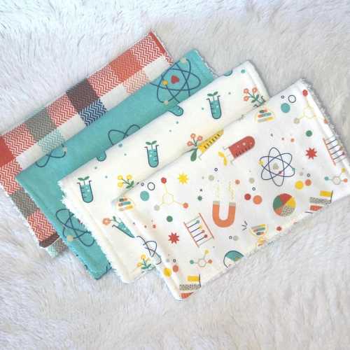Science Burp Cloth, Cute Handmade Cotton Baby Shower Gift, Flower Burp Rag Gift for Scientist, Chemistry Burping Cloth, Stem Burping Rags