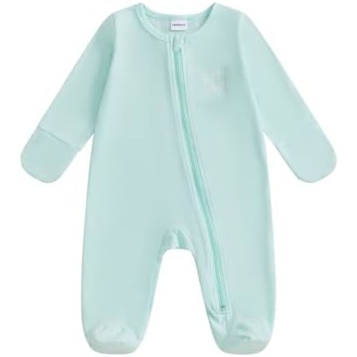 Gueuusu Newborn Boy Girl Clothes Footie Romper Little Dude Zipper Long Sleeve Onesie Coming Home Outfit Neutral Baby Clothes