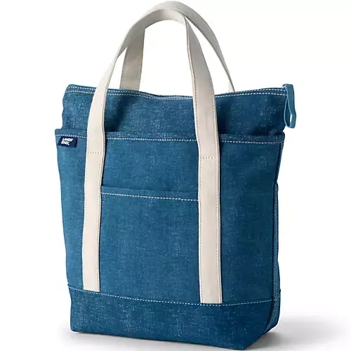 Medium 5 Pocket Open Top Canvas Tote Bag | Lands' End