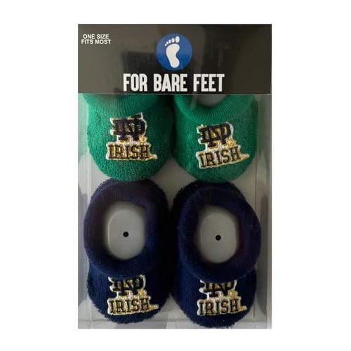 FBF - NCAA Infant Bootie Socks 0-12 Months - 2 Pack - Notre Dame Fighting Irish