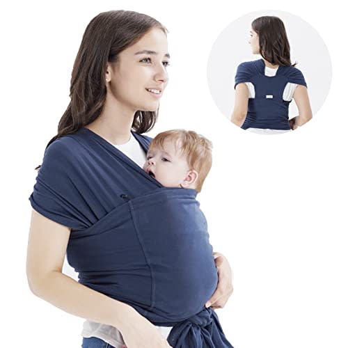 Hilabab Baby warps Carrier,Softness Organic Cotton,Breathable Adjustable Strap Baby Hold Carrier for Newborn Up to 40 lbs (Navy Blue)