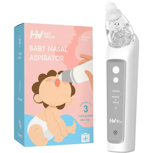 HEYVALUE Nasal Aspirator for Baby, Baby Nose Sucker, Electric Nasal Aspirator for Toddler, Baby Nose Cleaner with 3 Silicone Tips, Adjustable Suction Level and Music Volume