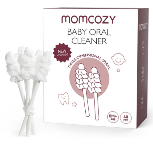 Momcozy Baby Tongue Cleaner Gauze, Baby Toothbrush Disposable Oral Cleaner, Toddler Tooth Brush for Tooth Mouth Gum Clean, Infant Toothbrush Oral Cleaning Stick, Baby Oral Cleaner Newborn, 40 Count