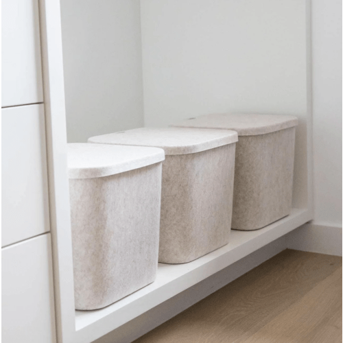 Sculpted Bin - Original with Lid | Set of 3, Sandstone