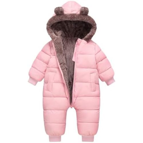Baby Boys Girls Snowsuit Winter Clothes Suit Hooded Jumpsuit Romper Bear Outfit Infant Warm Coat Outwear Overcoat