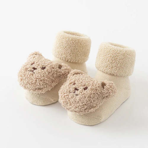0-3T Baby Toddler Bear Fuzzy Socks Anti Slip