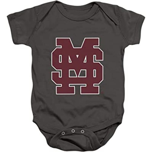 Mississippi State Bulldogs Official Baseball Logo Unisex Infant Snap Suit for Baby,Charcoal, 6 Months