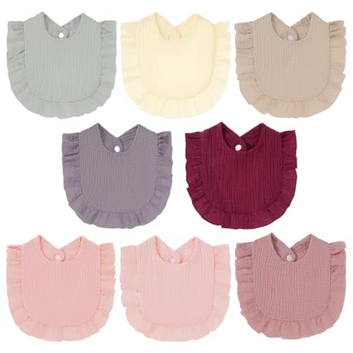 QuiblTern 8-Pack Muslin Baby Bibs Baby Drool Bibs Cotton Bandana Bibs for Baby Boy, Girls,Baby Drooling Bibs, Teething Bibs