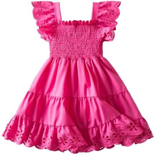 NNJXD Little Girl Floral Dress Princess Girls Casaul Printed A-line Sundress