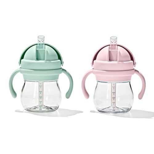 OXO Tot Transitions Straw Cup with Handles 6 oz. - Opal and Blossom - 2 Pack - Opal/Blossom