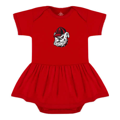 Georgia Bulldogs Picot Bodysuit Dress | College Baby