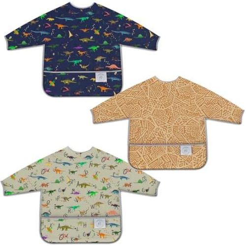 BABYBOET Waterproof Long Sleeve Baby Bibs 3PCS, Bavette Bébé Baby Feeding Bibs, Bavette Manche Longue Bebe – 6-36 Months