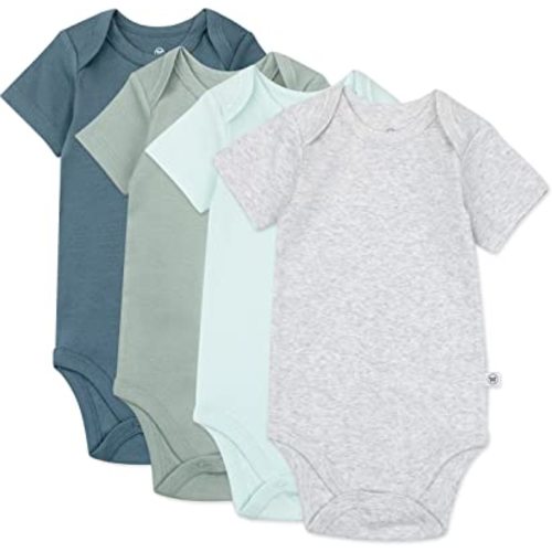 HonestBaby unisex-baby Organic Cotton Short Sleeve Bodysuits Multi Pack