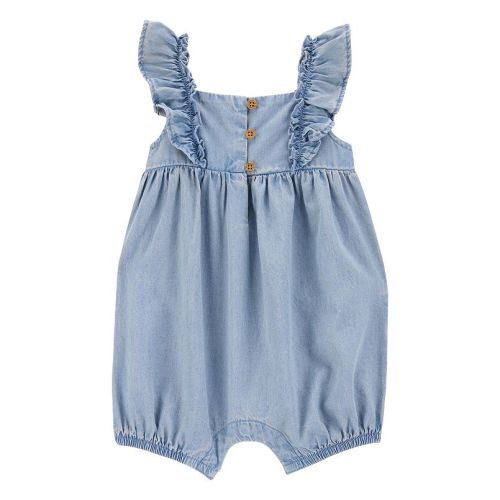 Baby Girl Carter's Chambray Flutter Strap Romper