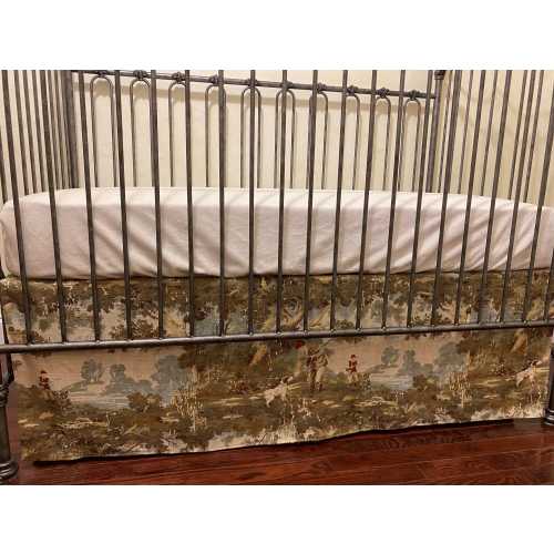 Baby Boy English Countryside Hunting Crib Skirt, Duck Hunting Crib Skirt