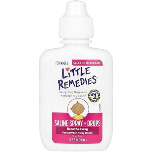 Little Remedies Saline Spray and Drops, Safe for Newborns, 0.5 fl oz